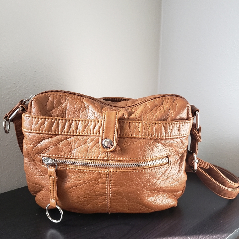 Soft brown faux leather purse